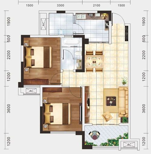 房屋设计图两室一厅平面图,房屋设计图 简单